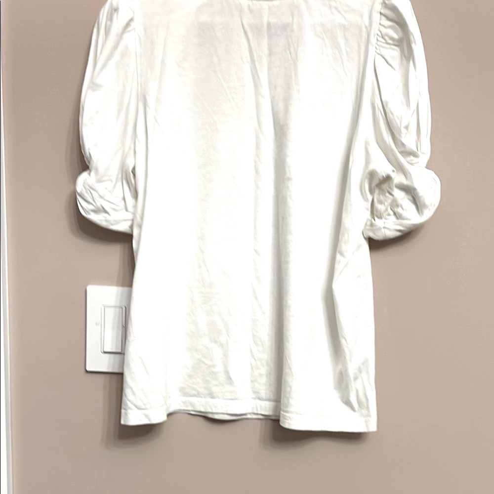 A.L.C. Women's White Puff Sleeve Top - Picture 3 of 4